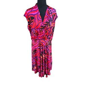 Plus Size AA Studio AA Pink Sleeveless Beautiful Geometric Wrap Dress Size 16